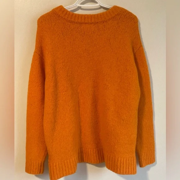H&M Orange “Velma” Mixed Wool/Acrylic Sweater Women’s Large - Picture 2 of 3